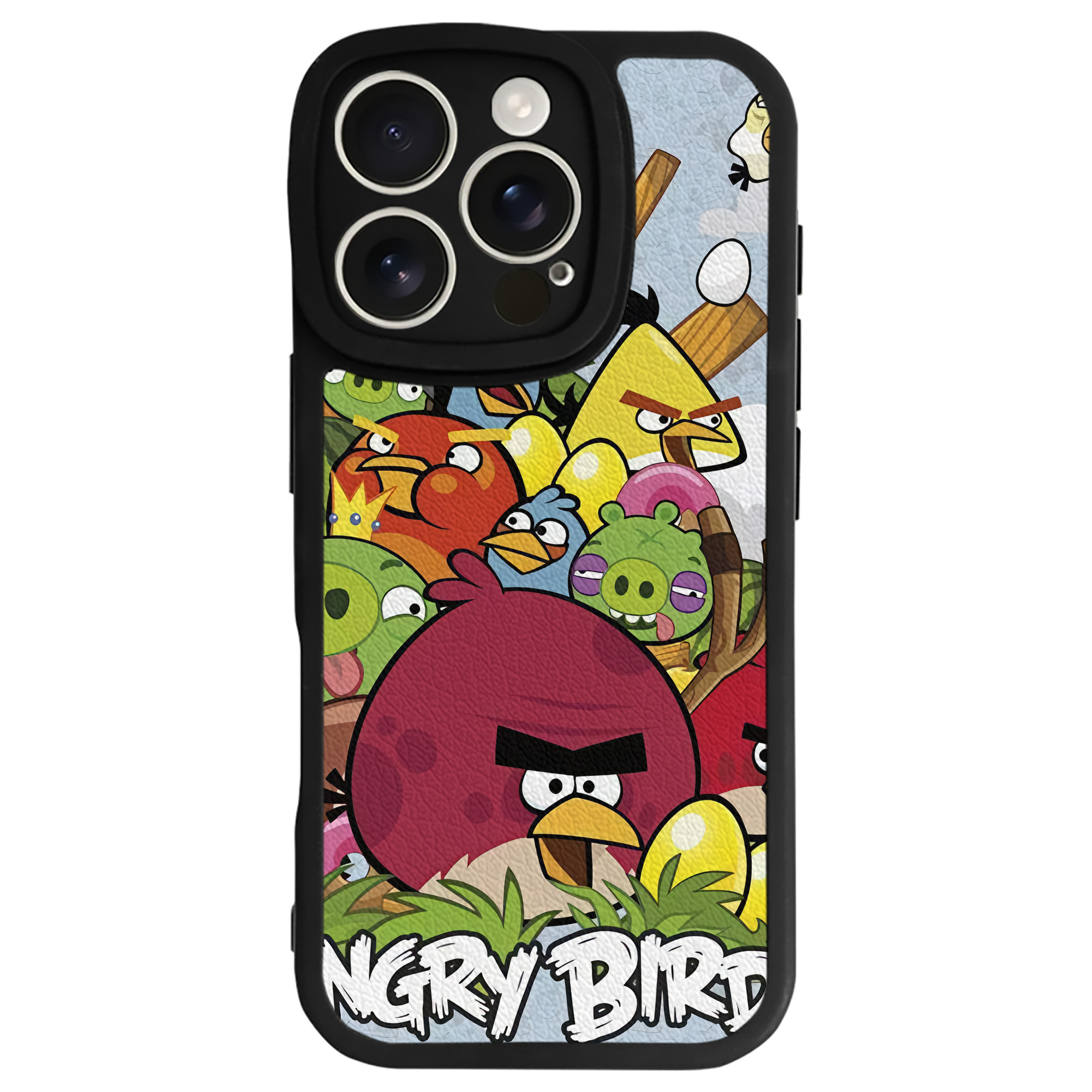 （画像用） Angry Birds アングリーバード 【iPhone 16シリーズ対応】シリコンスマホケース（レザー調） 材質：シリコン